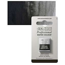 Winsor & Newton Professional Watercolor - Ivory Black, Half Pan and swatch