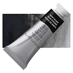 Winsor & Newton Professional Watercolor - Ivory Black, 14 ml tube and swatch