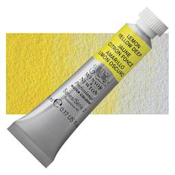 Winsor & Newton Professional Watercolor - Lemon Yellow Deep, 5 ml Tube and swatch