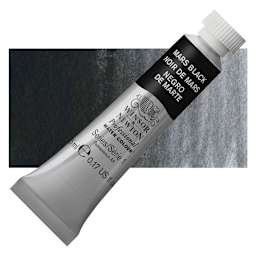 Winsor & Newton Professional Watercolor - Mars Black, 5 ml tube and swatch
