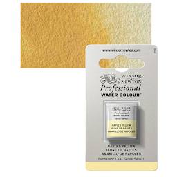 Winsor & Newton Professional Watercolor - Naples Yellow, Half Pan and swatch