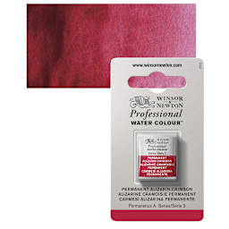 Winsor & Newton Professional Watercolor - Permanent Alizarin Crimson, Half Pan and swatch