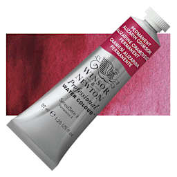 Winsor & Newton Professional Watercolor - Permanent Alizarin Crimson, 37 ml tube and swatch