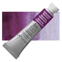Winsor & Newton Professional Watercolor - Permanent Magenta, 5 ml Tube and swatch
