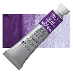 Winsor & Newton Professional Watercolor - Permanent Mauve, 5 ml Tube and swatch