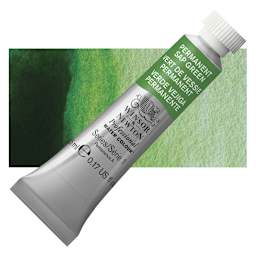 Winsor & Newton Professional Watercolor - Permanent Sap Green, 5 ml Tube and swatch