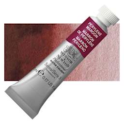 Winsor & Newton Professional Watercolor - Perylene Maroon, 5 ml Tube and swatch