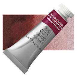 Winsor & Newton Professional Watercolor - Perylene Maroon, 14 ml Tube and swatch