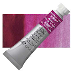 Winsor & Newton Professional Watercolor - Quinacridone Magenta, 5 ml Tube and swatch