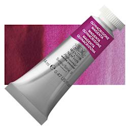 Winsor & Newton Professional Watercolor - Quinacridone Magenta, 14 ml Tube and swatch