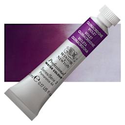 Winsor & Newton Professional Watercolor - Quinacridone Violet, 5 ml Tube and swatch