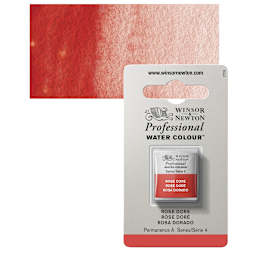 Winsor & Newton Professional Watercolor - Rose Doré, Half Pan and swatch