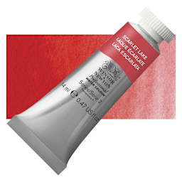 Winsor & Newton Professional Watercolor - Scarlet Lake, 14 ml tube and swatch