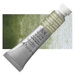 Winsor & Newton Professional Watercolor - Terre Verte (Yellow Shade), 5 ml Tube and swatch