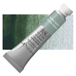 Winsor & Newton Professional Watercolor - Terre Verte, 5 ml Tube and swatch