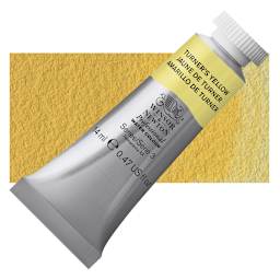 Winsor & Newton Professional Watercolor - Turner's Yellow, 14 ml Tube and swatch
