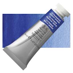 Winsor & Newton Professional Watercolor - Ultramarine Blue (Green Shade), 14 ml Tube and swatch