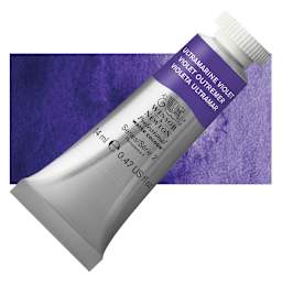 Winsor & Newton Professional Watercolor - Ultramarine Violet, 14 ml Tube and swatch