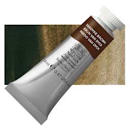 Winsor & Newton Professional Watercolor - Vandyke Brown, 14 ml Tube and swatch