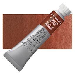 Winsor & Newton Professional Watercolor - Venetian Red, 5 ml Tube and swatch