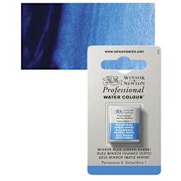 Winsor & Newton Professional Watercolor - Winsor Blue (Green Shade), Half Pan and swatch