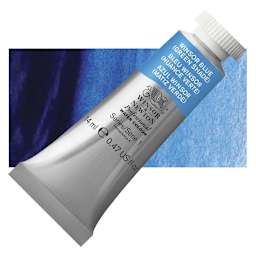 Winsor & Newton Professional Watercolor - Winsor Blue (Green Shade), 14 ml Tube and swatch