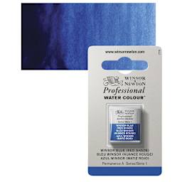 Winsor & Newton Professional Watercolor - Winsor Blue (Red Shade), Half Pan and swatch
