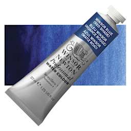 Winsor & Newton Professional Watercolor - Winsor Blue (Red Shade), 37 ml Tube and swatch