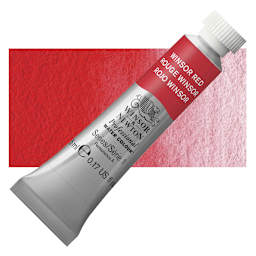 Winsor & Newton Professional Watercolor - Winsor Red, 5 ml Tube and swatch