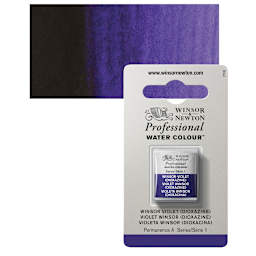 Winsor & Newton Professional Watercolor - Winsor Violet, Half Pan and swatch