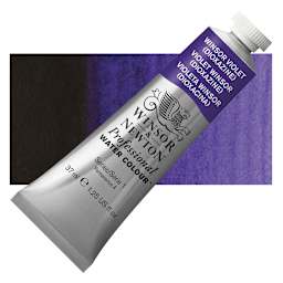 Winsor & Newton Professional Watercolor - Winsor Violet, 37 ml tube and swatch
