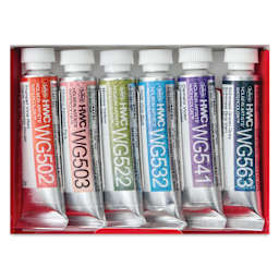 Holbein Artists' Watercolors- Set of 6, Granulating, Flower, 5 ml tubes in package