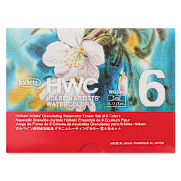 Holbein Artists' Watercolors- Set of 6, Granulating, Flower, 5 ml front of package