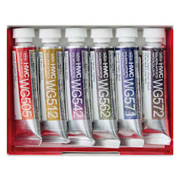 Holbein Artists' Watercolors- Set of 6, Granulating, Moon, 5 ml tubes in package