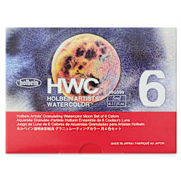 Holbein Artists' Watercolors- Set of 6, Granulating, Moon, 5 ml front of package