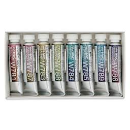 Holbein Artists' Watercolor - Set of 8, Chroma Pearl Colors, 5 ml Tubes