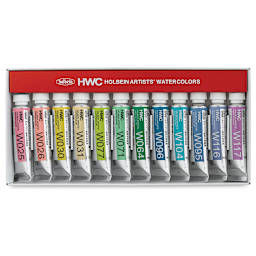 Holbein Artists' Watercolors - Pastels, Set of 12, 5 ml, Tubes (Tubes in box)