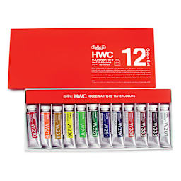 Holbein Artists' Watercolors - Assorted Colors, Set of 12, 15 ml, Tubes