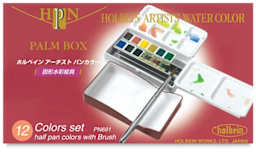 Holbein Artists' Watercolor Half Pans - Set of 12, Assorted Colors front of package