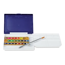 Holbein Artists' Watercolor Half Pans - Set of 24, Assorted Colors