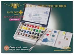 Holbein Artists' Watercolor Half Pans - Set of 36, Assorted Colors front of package