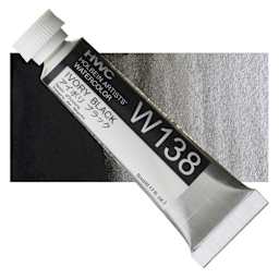 Holbein Artists' Watercolor - Ivory Black, 5 ml tube and swatch