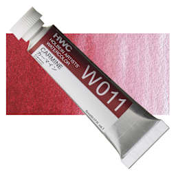 Holbein Artists' Watercolor - Carmine, 5 ml tube and swatch