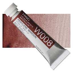 Holbein Artists' Watercolor - Perylene Maroon, 5 ml tube and swatch