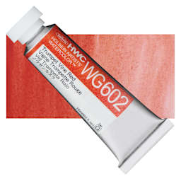 Holbein Artists' Watercolor - Trumpet Vine Red, 15 ml tube and swatch