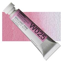 Holbein Artists' Watercolor - Brilliant Pink, 5 ml tube and swatch