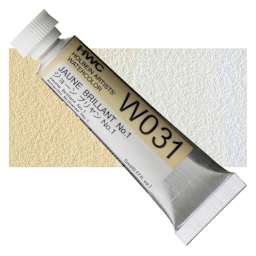 Holbein Artists' Watercolor - Jaune Brilliant 1, 5 ml tube and swatch