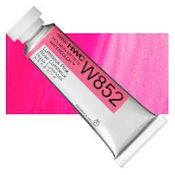 Holbein Artists' Watercolor - Luminous Pink, 15 ml Tube and swatch