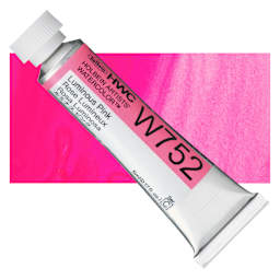 Holbein Artists' Watercolor - Luminous Pink, 5 ml Tube and swatch