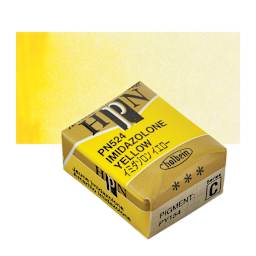 Holbein Artists' Watercolor Half Pan - Imidazolone Yellow and swatch